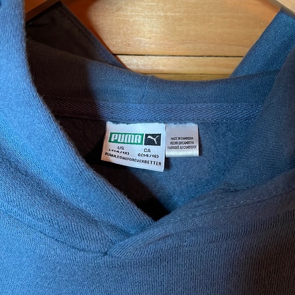 NWOT Puma Youth Fleece Hoodie, size Large (14-16), blue - Picture 4 of 10